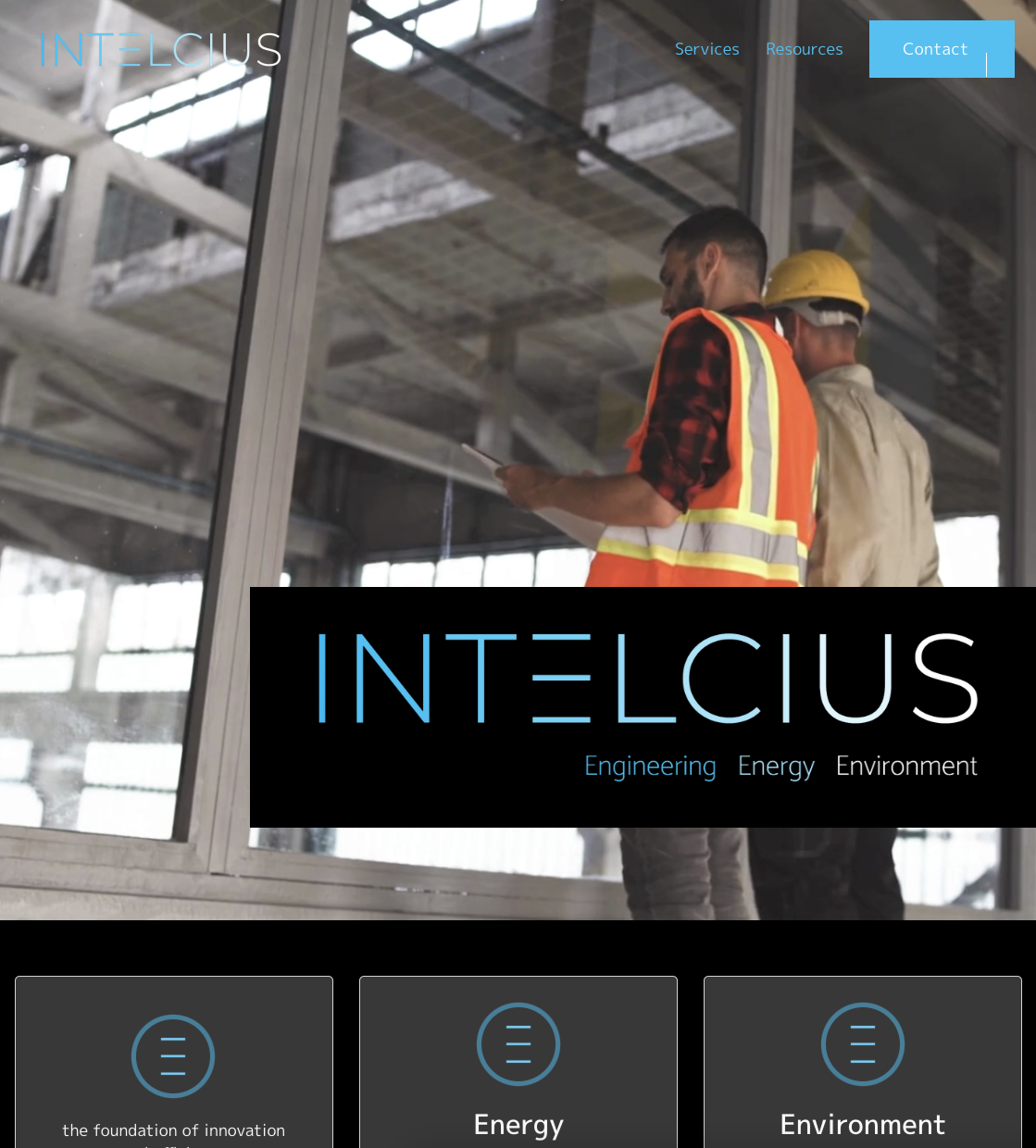 screenshot of intelcius site