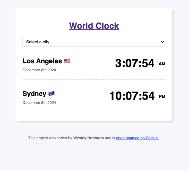 world clock project